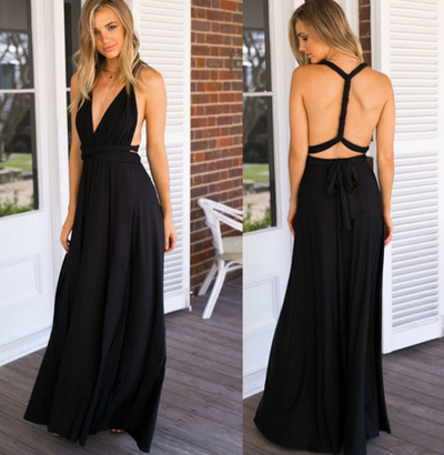 Abendkleid für Damen – Elegantes Maxikleid mit offenem Rücken