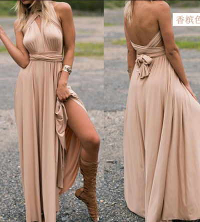 Abendkleid für Damen – Elegantes Maxikleid mit offenem Rücken