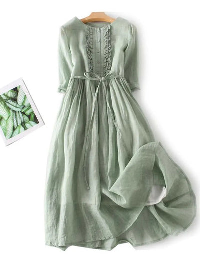 Agatha Vintage Kleid | Modernes Langarmkleid mit Spitzenverzierung für Damen