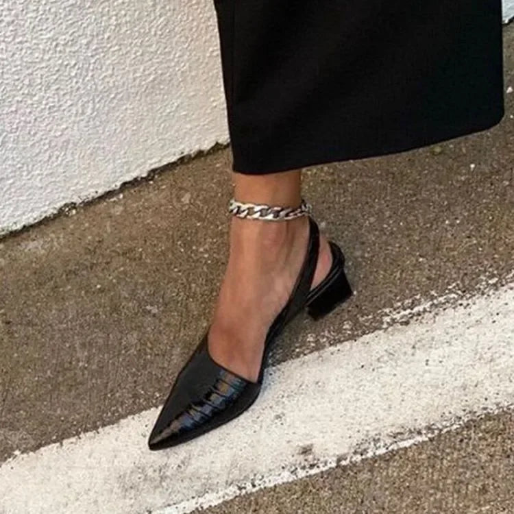 Zarrah - Damen Pumps mit Blockabsatz und Krokodilmuster