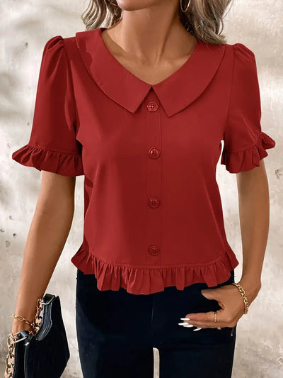 Samantha | Locker geschnittene Bluse mit V-Ausschnitt