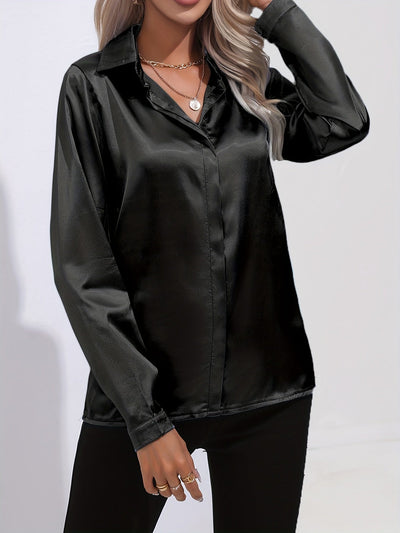 Chiara |  Schicke Herbst Elegante Satinbluse für Frauen