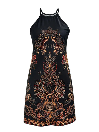 Ulla | Müheloses Boho Blumen-Halterkleid