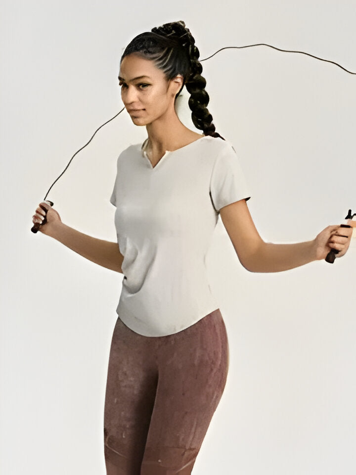 Ashley | Kurzärmeliges Yoga T-Shirt mit V-Ausschnitt für Frauen