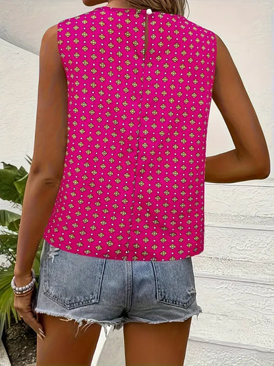 Magdalena | Bedrucktes Tank-Top mit Rundhalsausschnitt