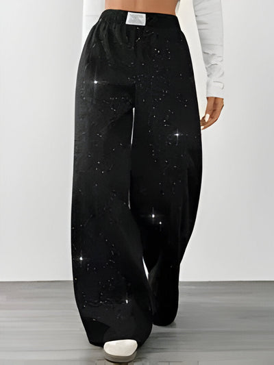 Angela | Women'S Casual Starry Galaxy Print Weite Hosenbeine