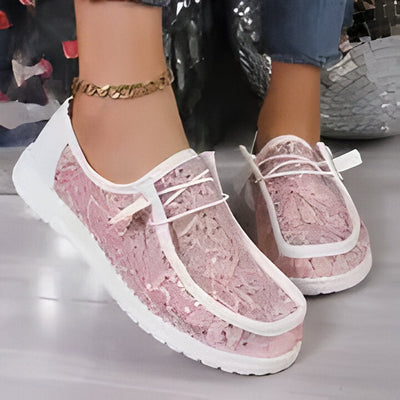 Mia | Damen Mode Spitze Turnschuhe