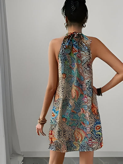 Lauren | Veelkleurige halflange jurk