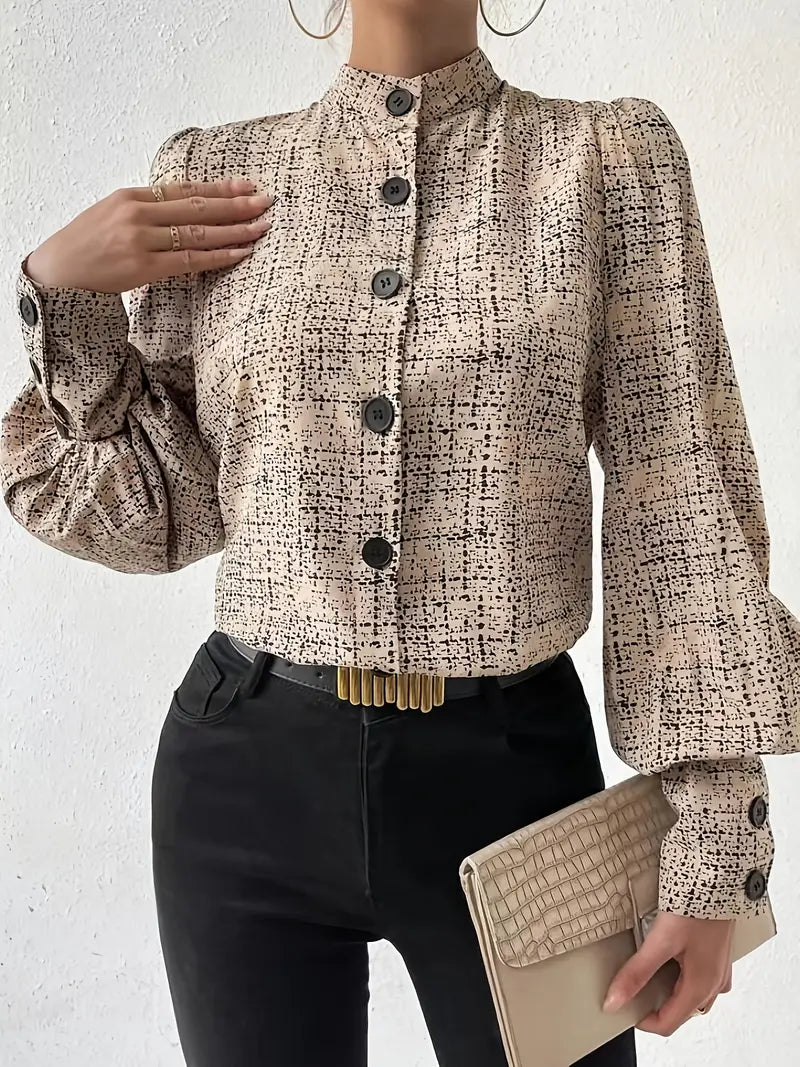Irish | Bluse mit abstraktem Print und Rüschenbesatz