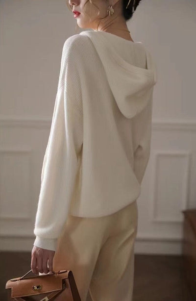 AIZEL - Lockerer Kapuzen-Kaschmirpullover