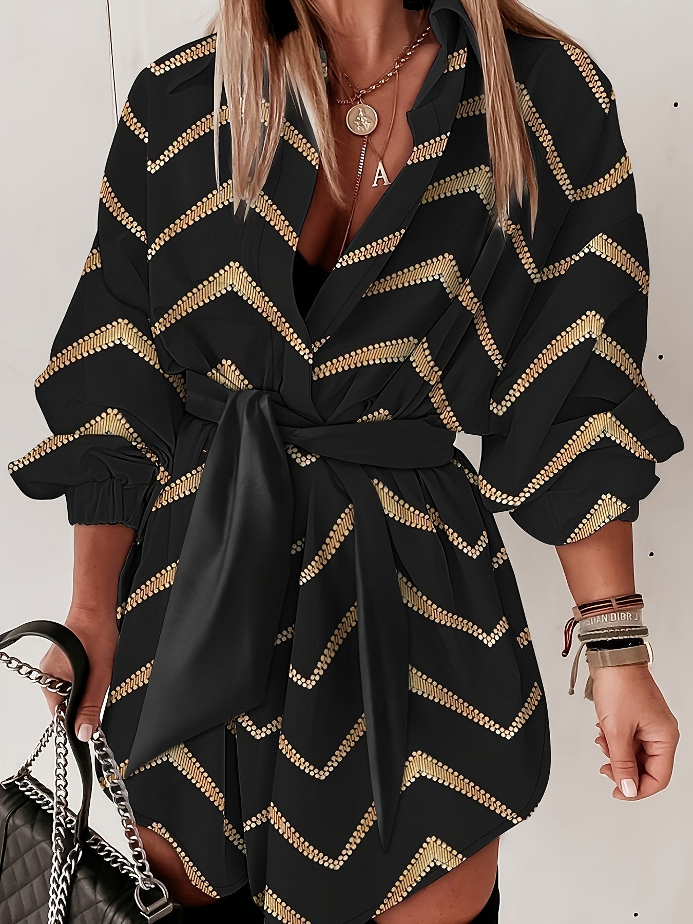 Arabella | Kleid mit Chevron-Print