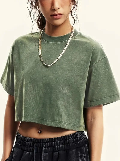 Roisin | Trendy High-Waisted Washed Shorts Ärmel
