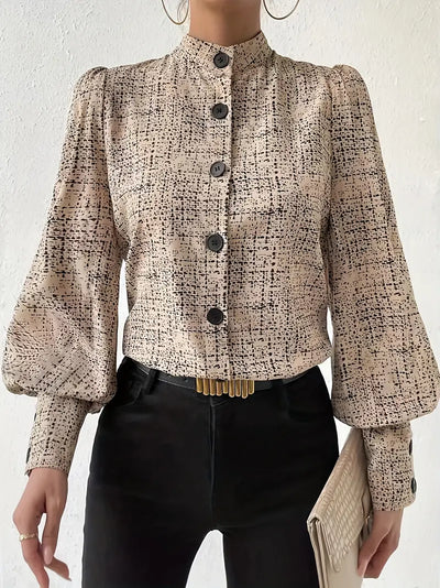 Irish | Bluse mit abstraktem Print und Rüschenbesatz