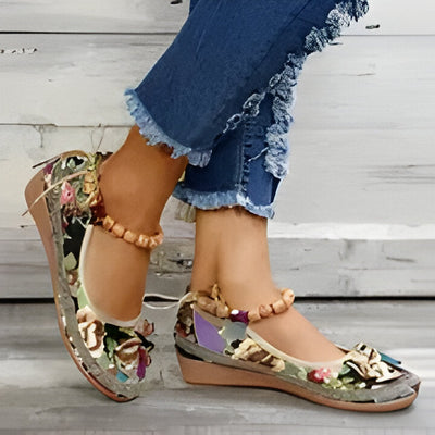 Jasmine | Flache Schuhe mit Blumenmuster für Frauen