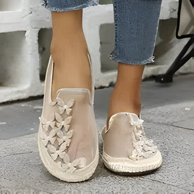 Celia | Damenmode flache Loafers mit Strass-Akzenten
