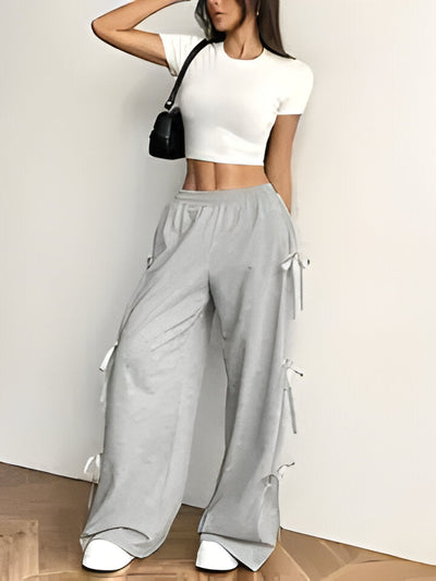 Andrea | Style Damen Polyester Hose mit weitem Bein