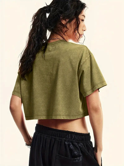 Roisin | Trendy High-Waisted Washed Shorts Ärmel