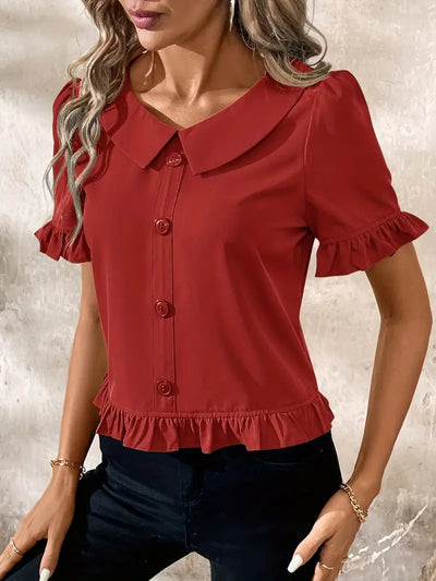Samantha | Locker geschnittene Bluse mit V-Ausschnitt