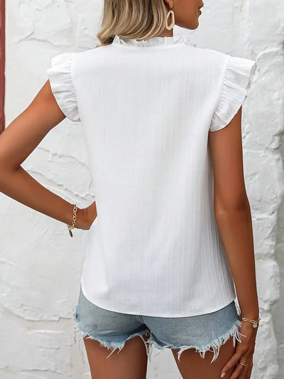 Solana | Bluse mit Blumenstickerei und V-Ausschnitt