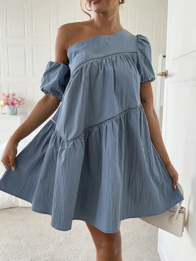 Saoirse | Elegantes schulterfreies Rüschenkleid für Damen