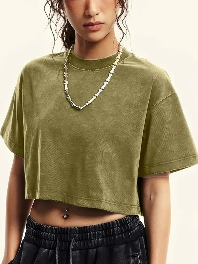 Roisin | Trendy High-Waisted Washed Shorts Ärmel