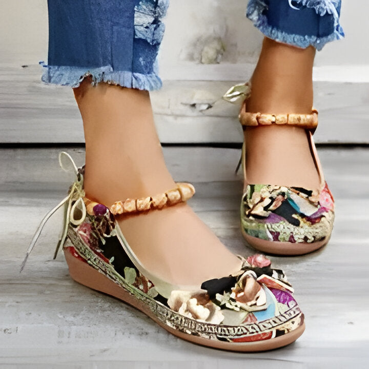 Jasmine | Flache Schuhe mit Blumenmuster für Frauen