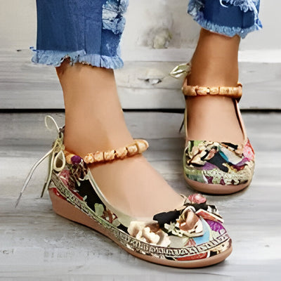 Jasmine | Flache Schuhe mit Blumenmuster für Frauen