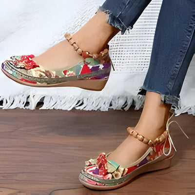 Jasmine | Flache Schuhe mit Blumenmuster für Frauen