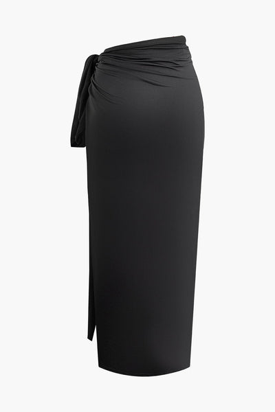 Selene | One-Shoulder Bandeau-Top & Drapierter Maxirock – Perfekt für stilvolle Auftritte