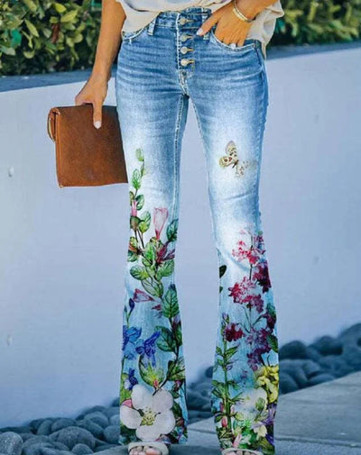 Ada - Geblümte Jeans mit Stil und Komfort