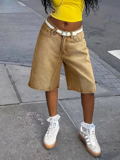 Zenaida |  Ombre Washed Bermuda Denim Shorts
