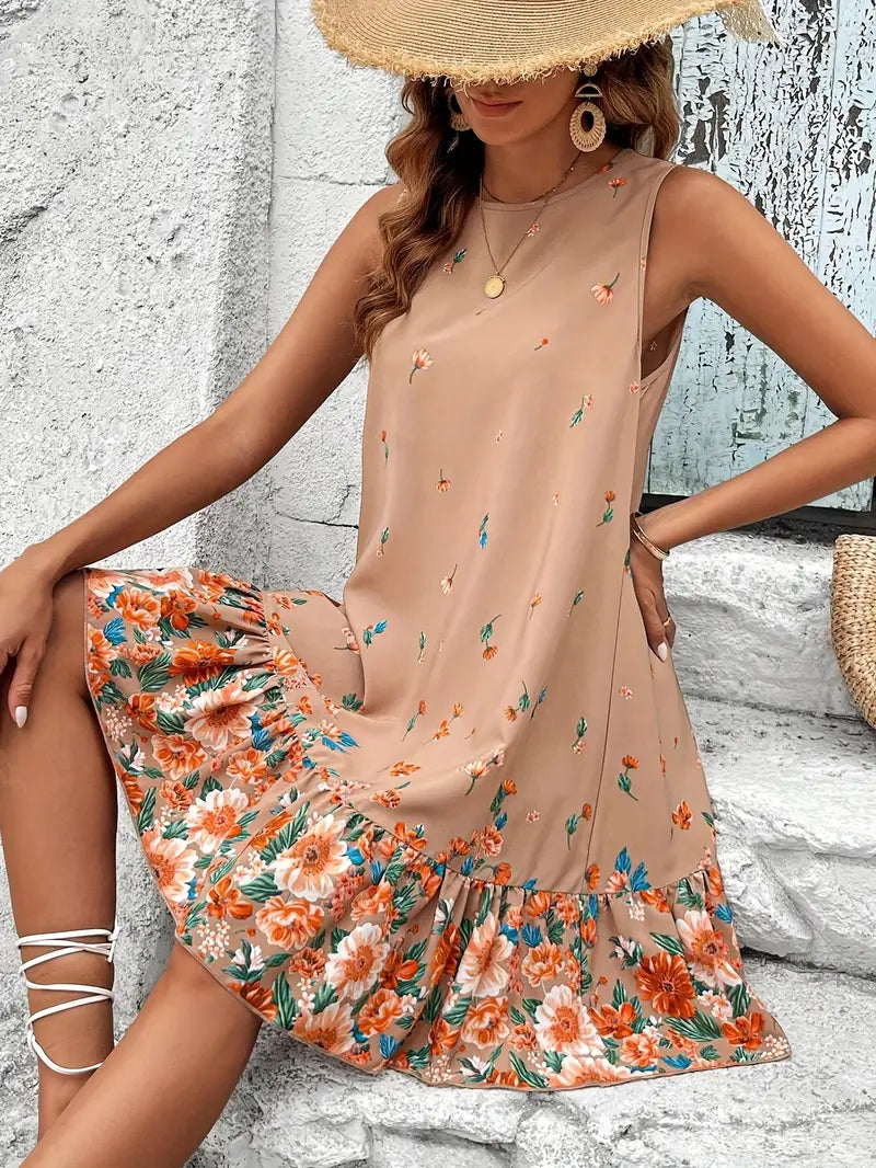 Juni | Ärmelloses Kleid mit Blumenmuster für Frauen