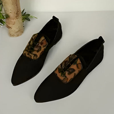 Sabrina | Damen Leopard Print Lace-Up Pointed Toe Flats