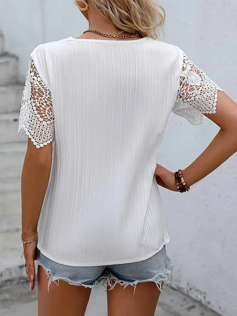 Maria | Mühelos elegante schwarze Spitzen-Sleeveless Top