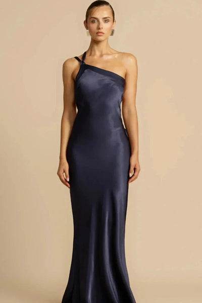 Thelma | Ein-Schulter-Satin-Abendkleid