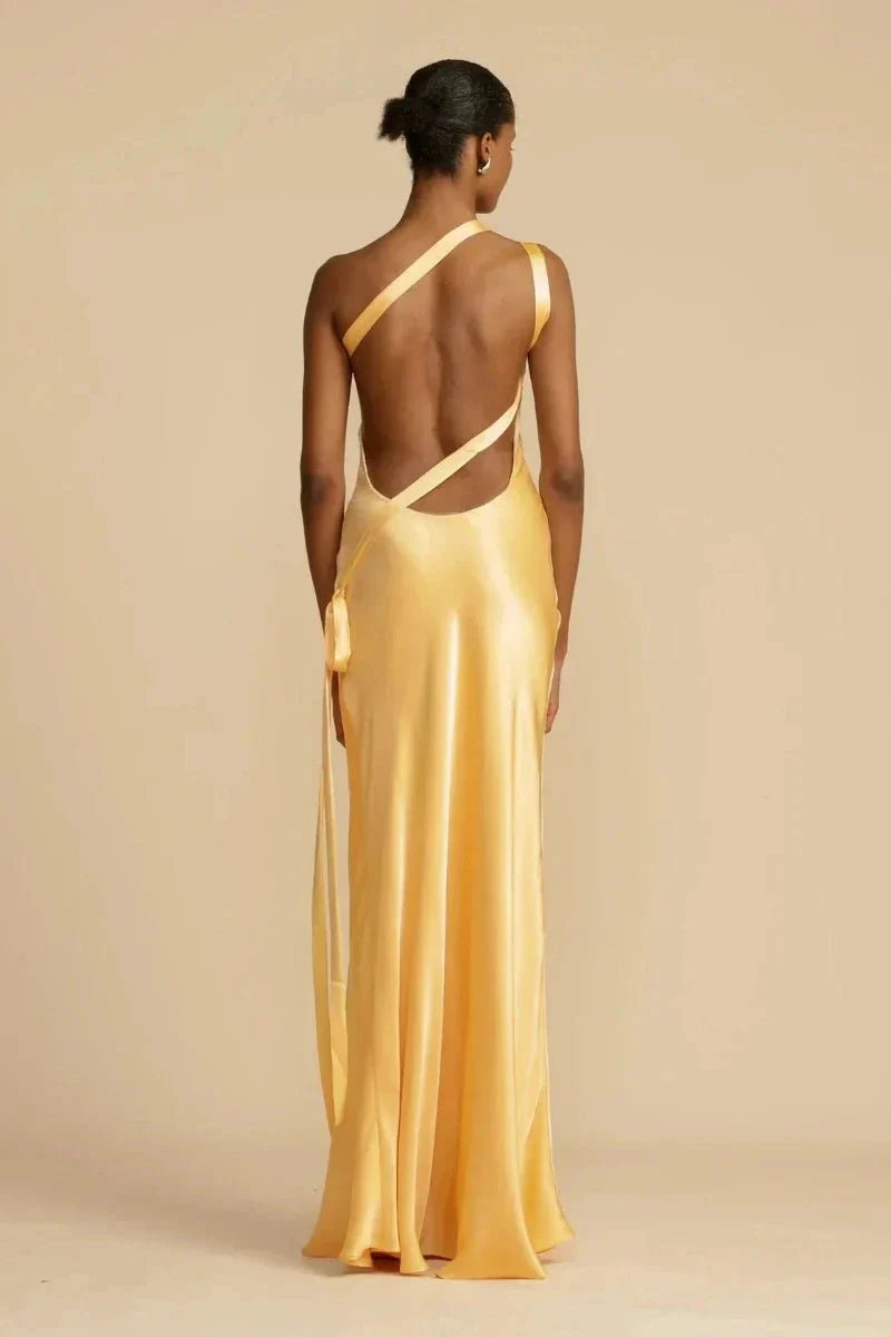 Thelma | Ein-Schulter-Satin-Abendkleid