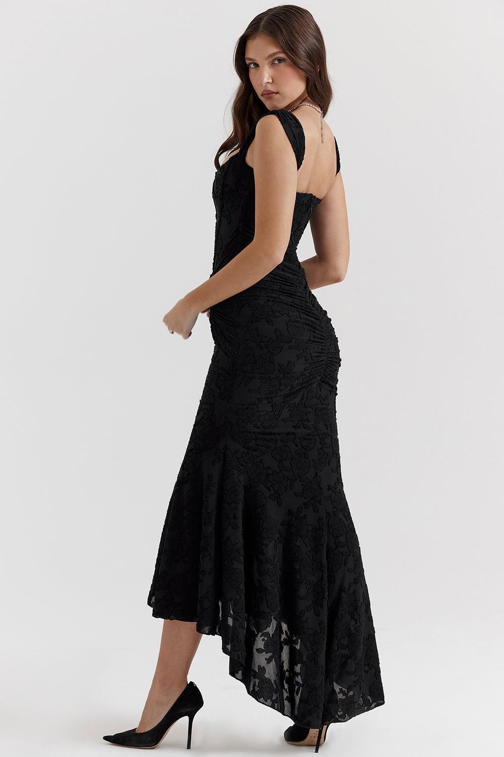 Abendkleid für Damen - Figurbetontes Midikleid mit Raffung für Hochzeiten