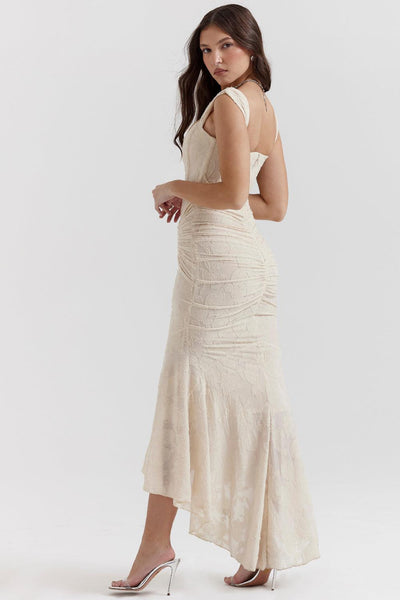 Abendkleid für Damen - Figurbetontes Midikleid mit Raffung für Hochzeiten