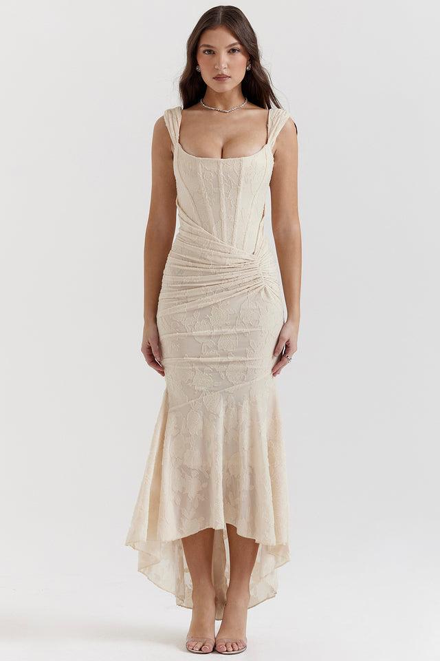 Abendkleid für Damen - Figurbetontes Midikleid mit Raffung für Hochzeiten