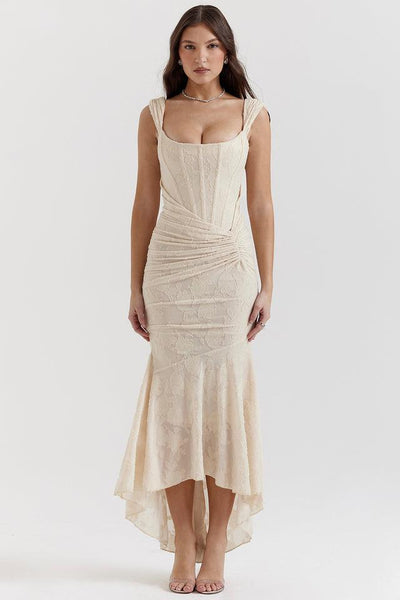 Abendkleid für Damen - Figurbetontes Midikleid mit Raffung für Hochzeiten