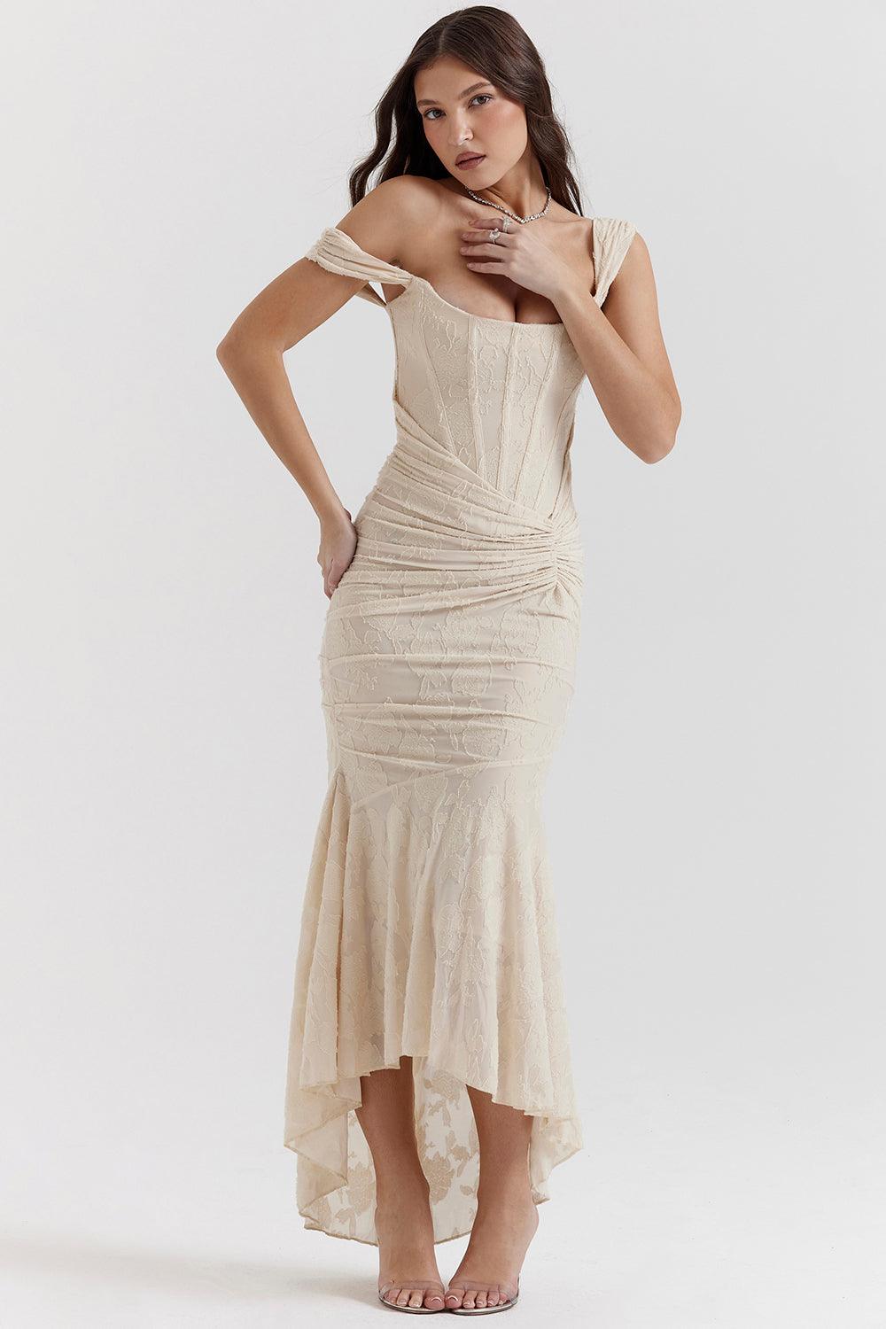 Abendkleid für Damen - Figurbetontes Midikleid mit Raffung für Hochzeiten