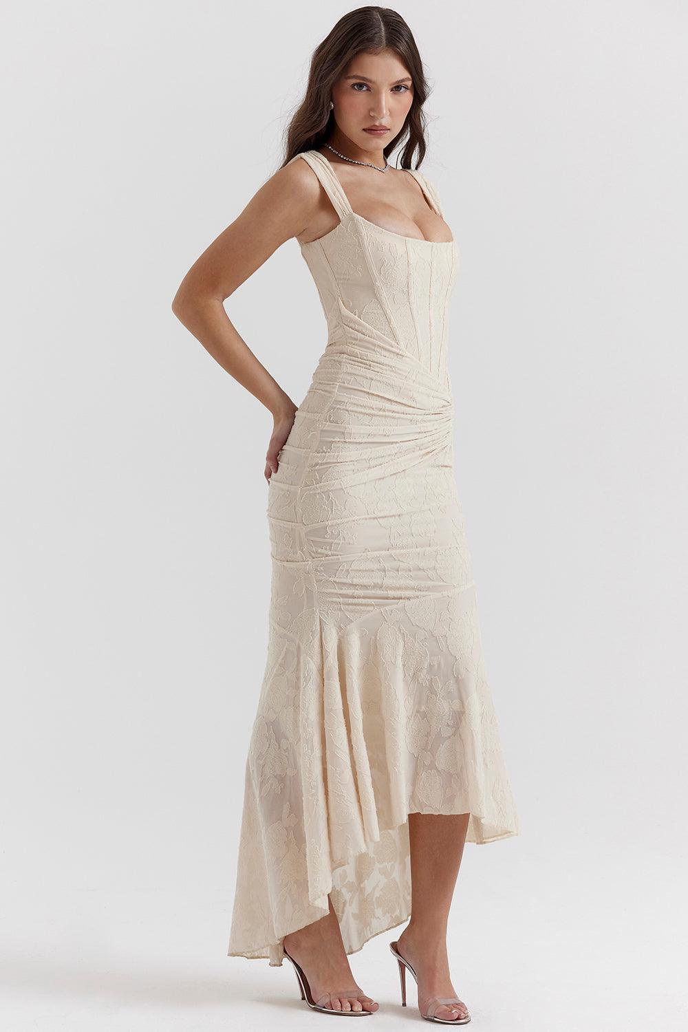 Abendkleid für Damen - Figurbetontes Midikleid mit Raffung für Hochzeiten