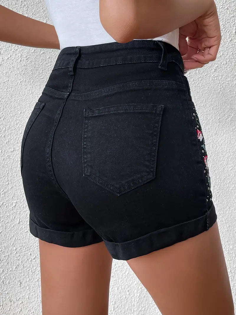 Patricia | Elegante Damen-Jeansshorts mit Stickerei – Perfekt für den Sommer