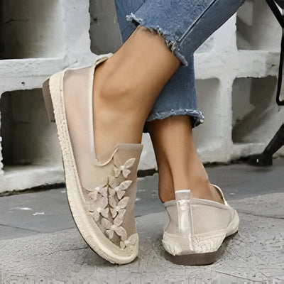 Celia | Damenmode flache Loafers mit Strass-Akzenten