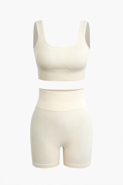 Elaine | Nahtloses Sport-Set mit Crop-Top & Yoga-Shorts