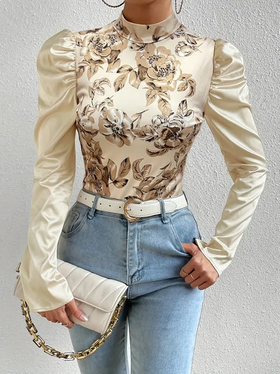 Susan | Elegantes Floral-Top mit Laternenärmeln