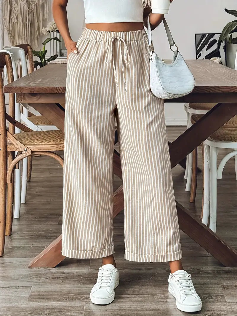 Isabella | Mühelos elegante gestreifte gerade Hosen
