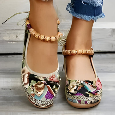 Jasmine | Flache Schuhe mit Blumenmuster für Frauen