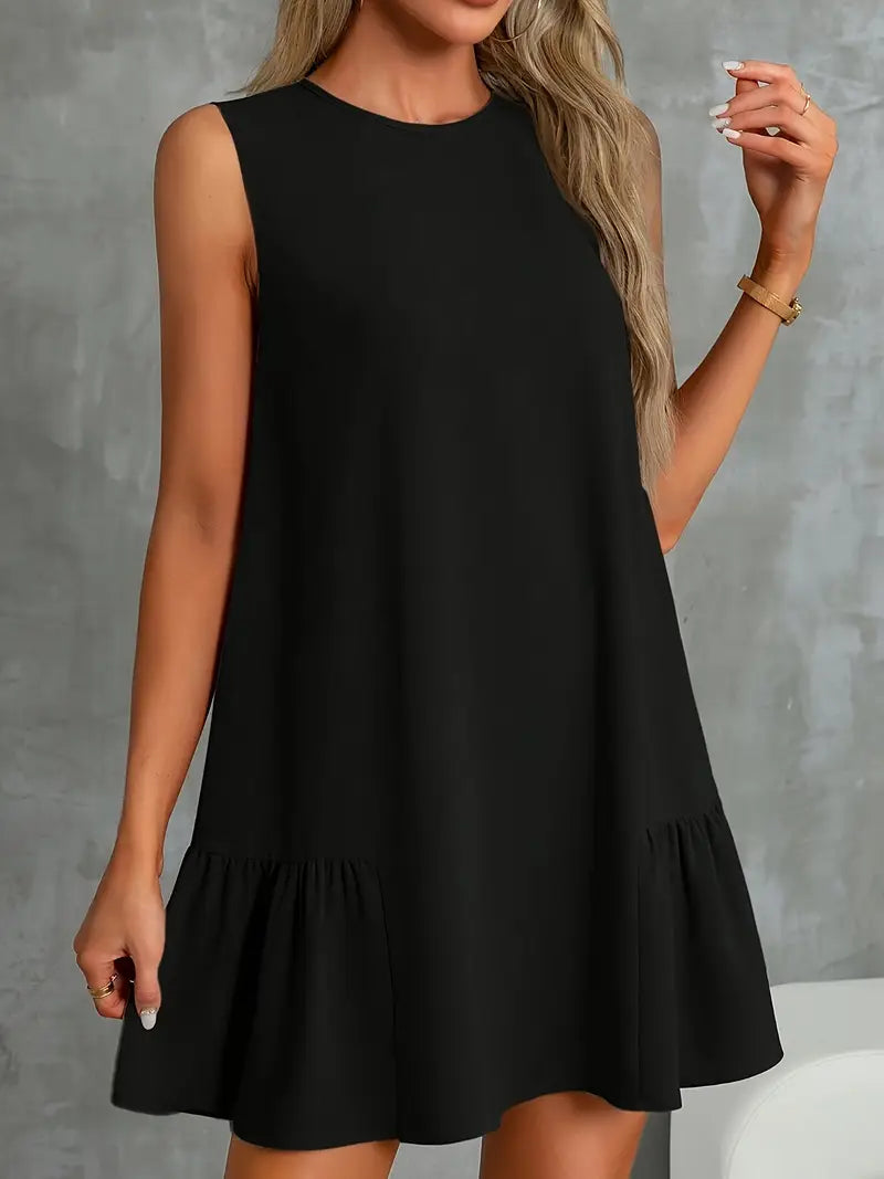 Annabelle | Stilvolles schwarzes A-Linien Sommerkleid
