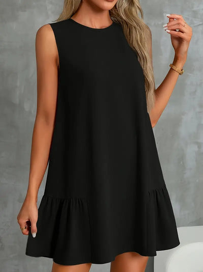 Annabelle | Stilvolles schwarzes A-Linien Sommerkleid